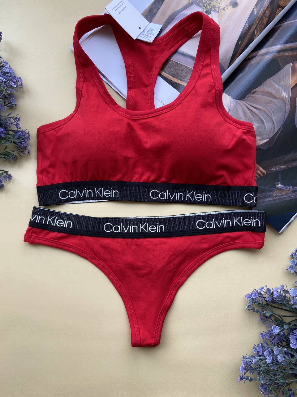 

S/M/L Красное женское спортивное нижнее белье комплект топ и трусы M, Красный