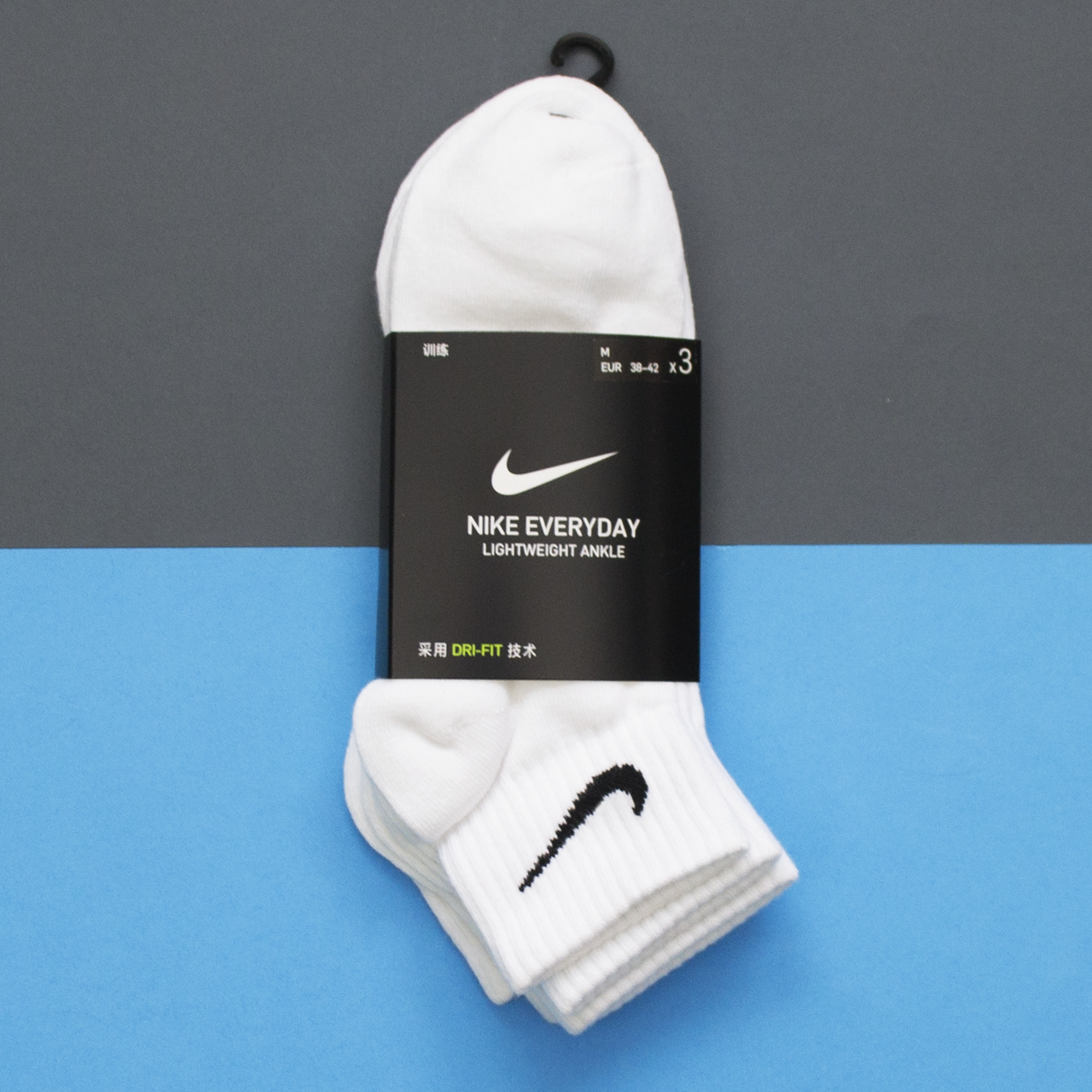 

(видео) Средние носки Nike Everyday в белом цвете на каждый день без махровой стопы, Белый