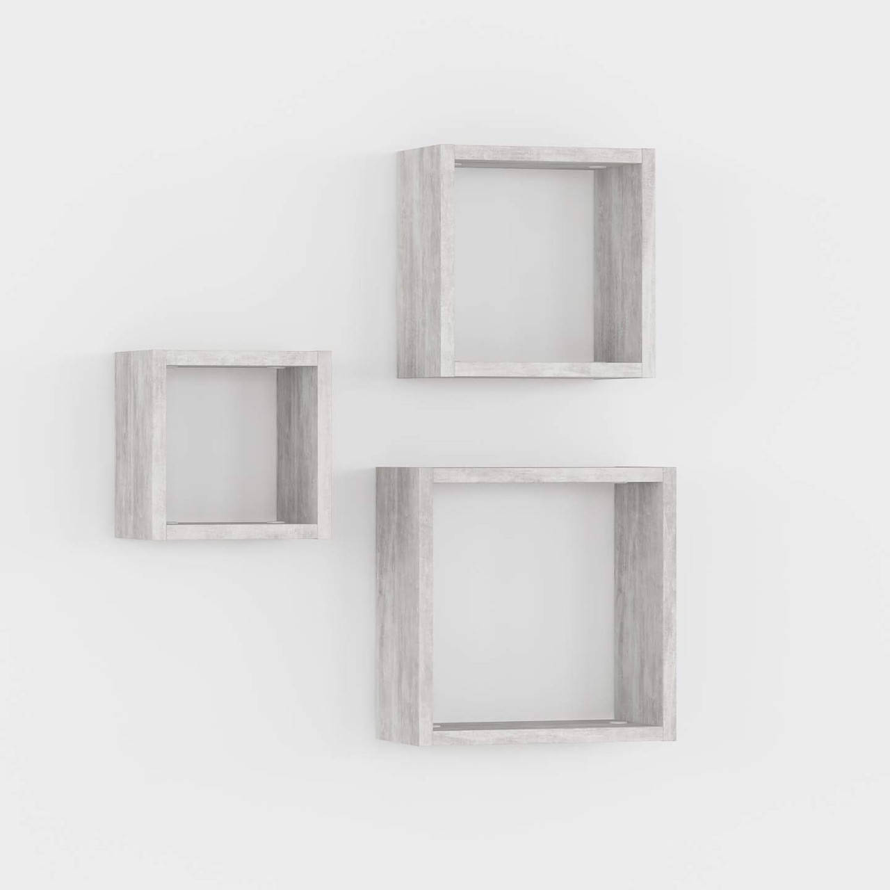 

Полки настенные комплект навесных полок из 3шт G0027 Бетон