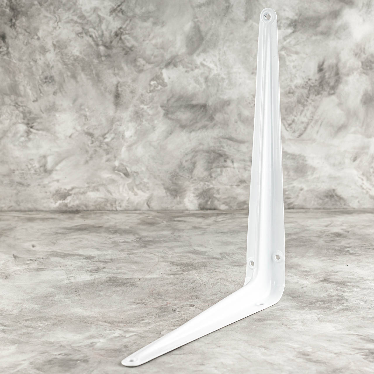 

Консольный уголок для крепления полок 200х250 мм эмалированный белый