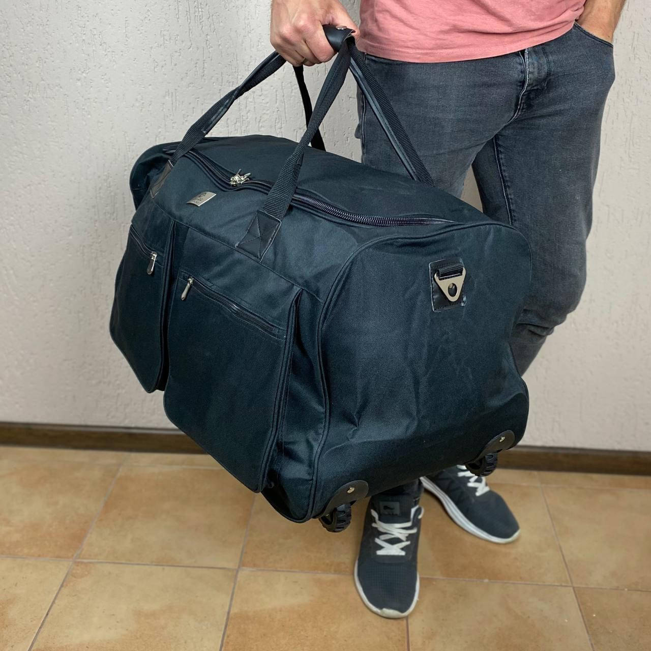 

Мужская дорожная сумка на колесах для командировок путешествий большая вместительная качество, Черный