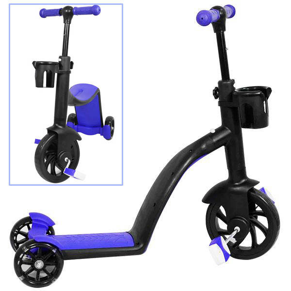 

Самокат-велобег с педалями Scooter 3в1 БЕЗ УПАКОВКИ Синий