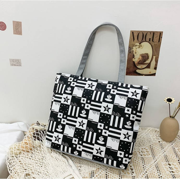 

7338 Сумка женская тканевая цветная черная, Разные цвета