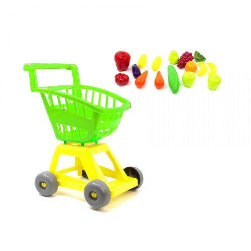 

Пластиковая детская тележка с продуктами Орион 16 предметов красная 693в.3