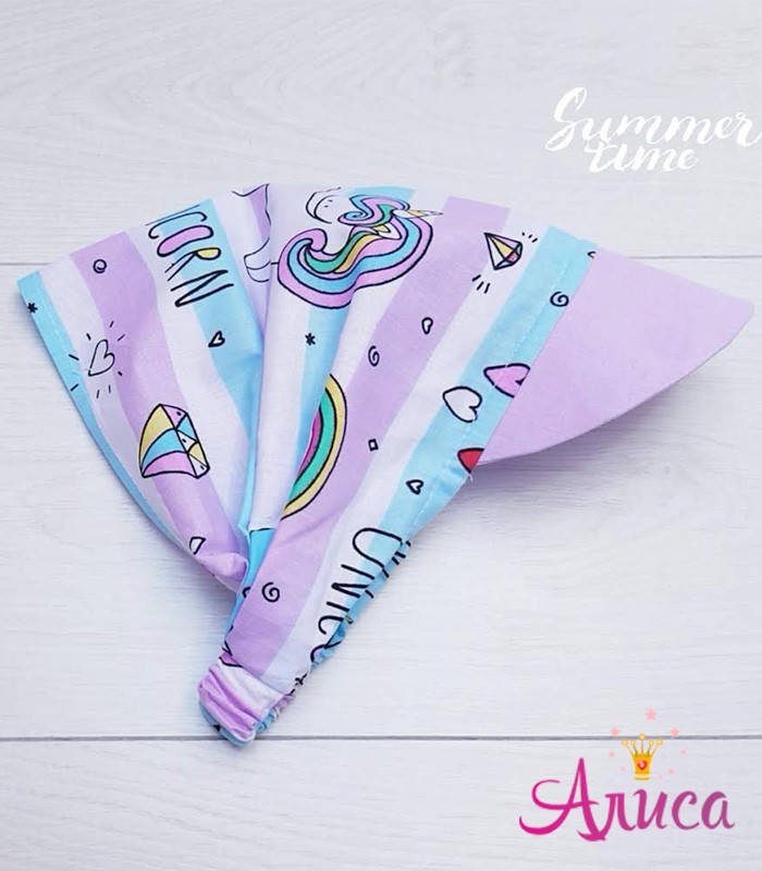 

Косынка детская хлопковая с козырьком "Unicorn" M, Разные цвета