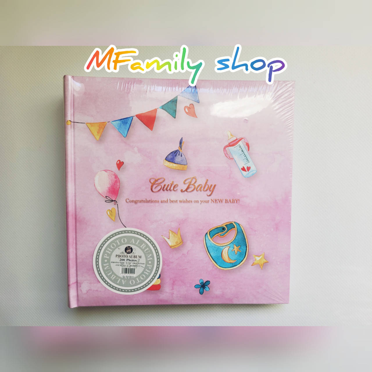 

Альбом дитячий на 200 фотографій 10х15 см Cute baby pink, Розовый