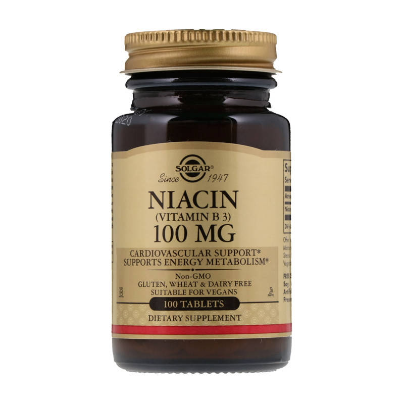 

Ниацин Витамин В3 "Niacin/Vitamin B3" Solgar, 100 мг, 100 таблеток