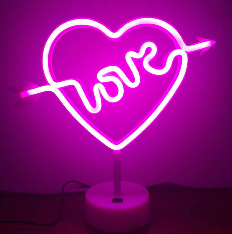 

Ночник неоновый лампа Сердце Love, Розовый