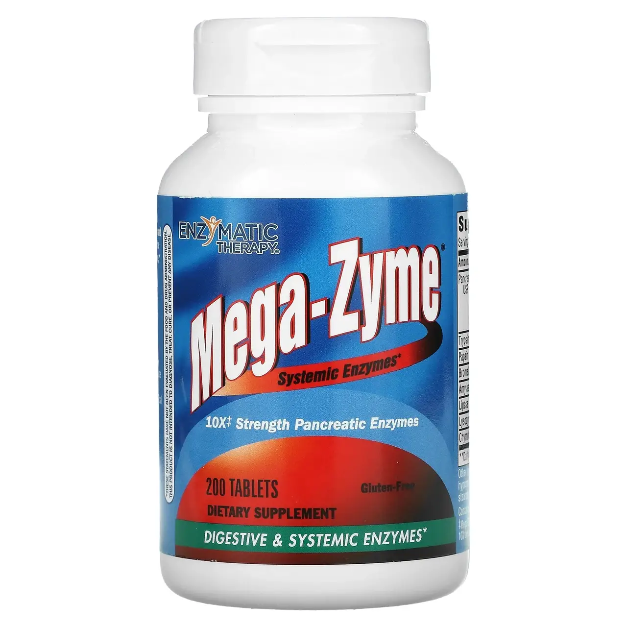 

Enzymatic Therapy, Mega-Zyme, системные ферменты, 200 таблеток