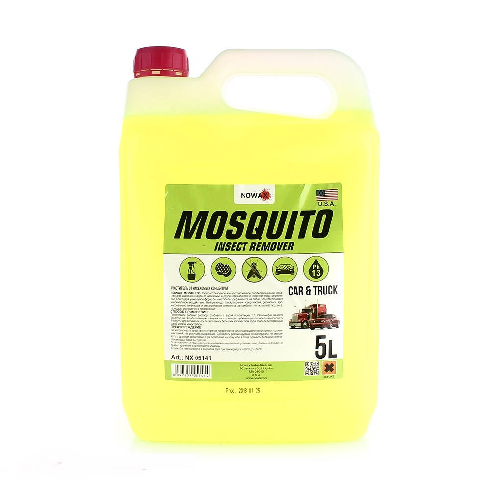 

Очиститель от насекомых MOSQUITO 5L концентрат 1:7 NOWAX NX05141
