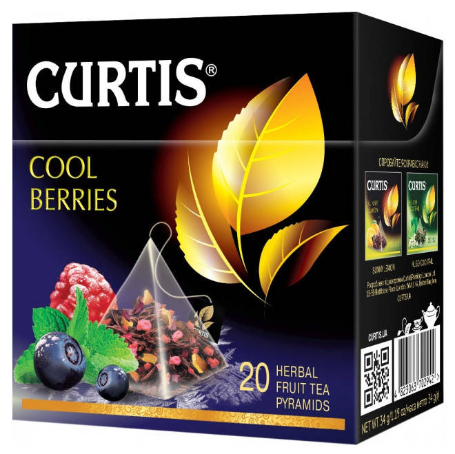

Кертис чай фруктово-ягодный с мятой Cool Berries в пирамидках 20 шт.
