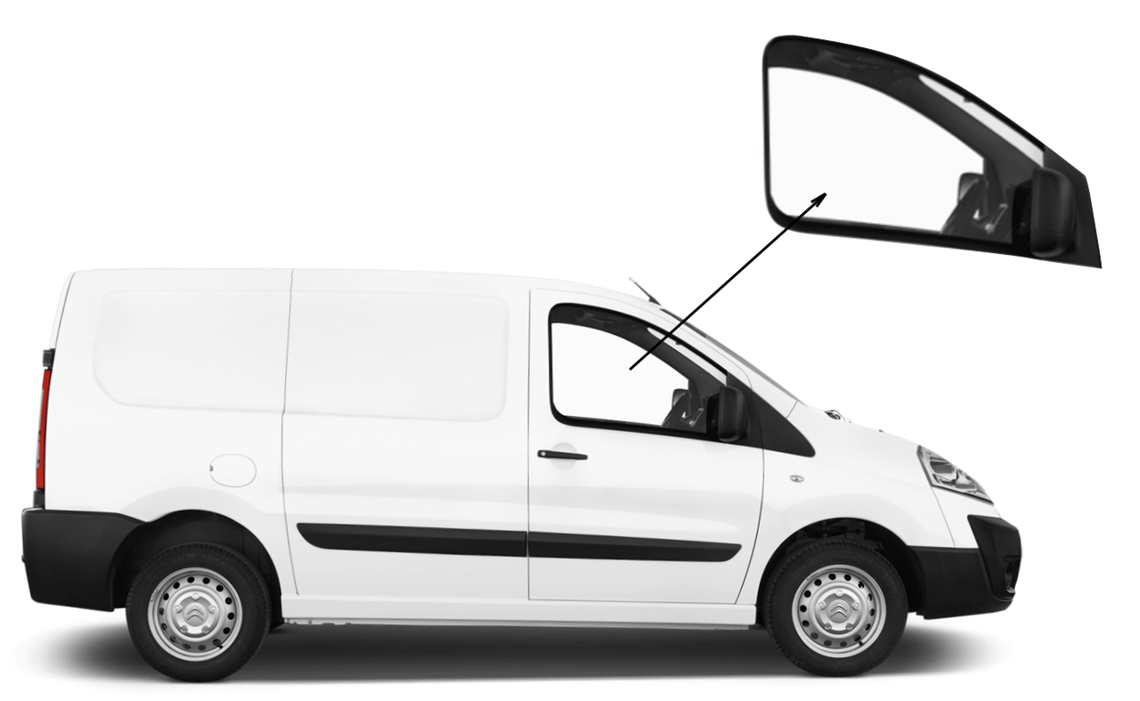 

Боковое стекло Citroen Jumpy 2007-2016 переднее опускное правое