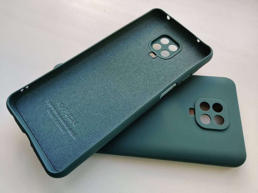 

Силиконовый чехол для Xiaomi Redmi Note 9s Хаки микрофибра покрытие soft touch