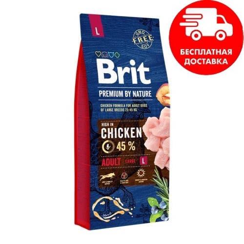 

Сухий корм Brit Premium Dog Adult L для дорослих собак великих порід 15 кг