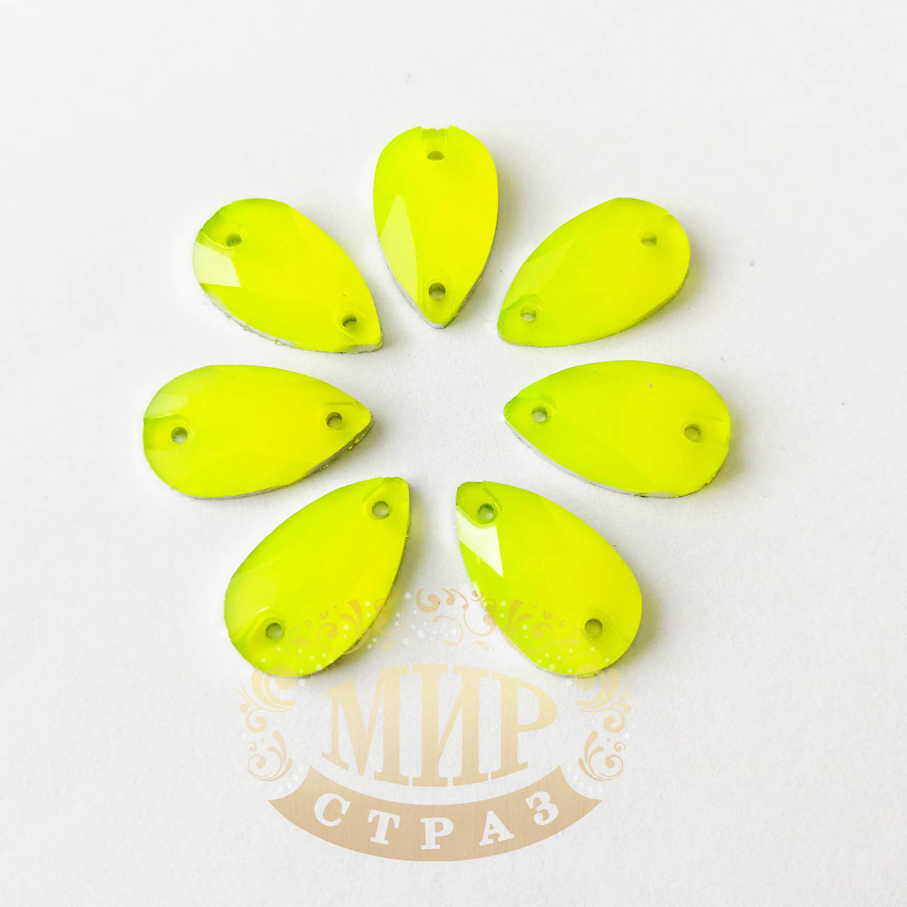 

Пришивные неоновые Капли, цвет Neon Yellow, размер 11х18мм*1шт