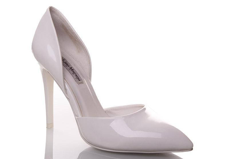 

Свадебные классические белые лаковые туфли лодочки на высокой шпильке 35, Белый