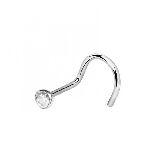 

Нострила изогнутая с белым камнем