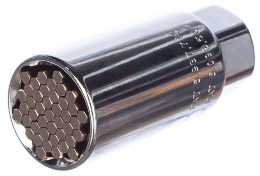 

Головка торцевая многоразмерная 6-21 мм под квадрат 3/8, CrV, хромированная, Gross (13191)