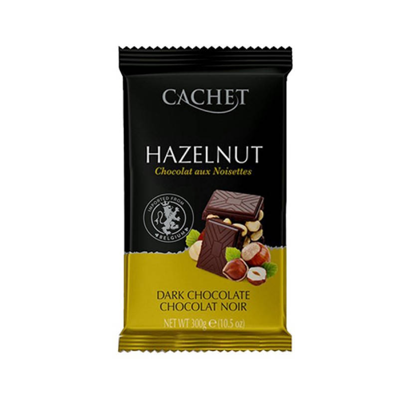 

Шоколад черный Cachet Dark Chocolate 54% with Hazelnut 300г