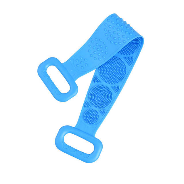 

Силиконовая мочалка двусторонняя 70см Голубая, Синий