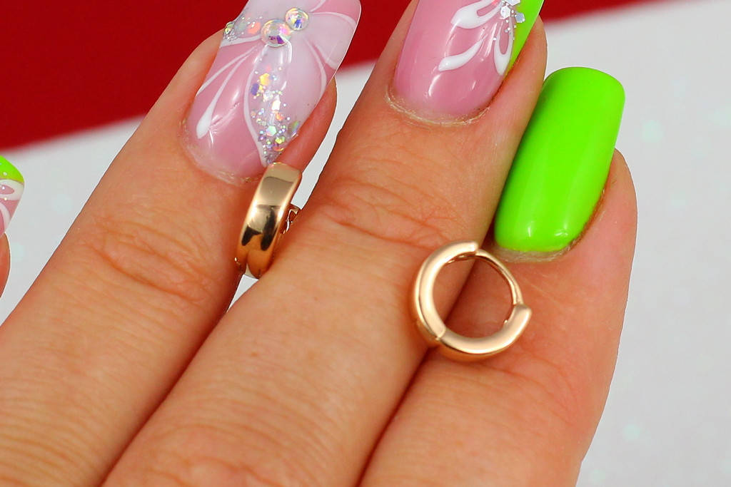 

Серьги Xuping Jewelry широкие колечки 8 мм золотистые