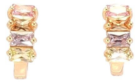 

Серьги Xuping Позолота 18K колечки "Дорожка разноцветных кристаллов"