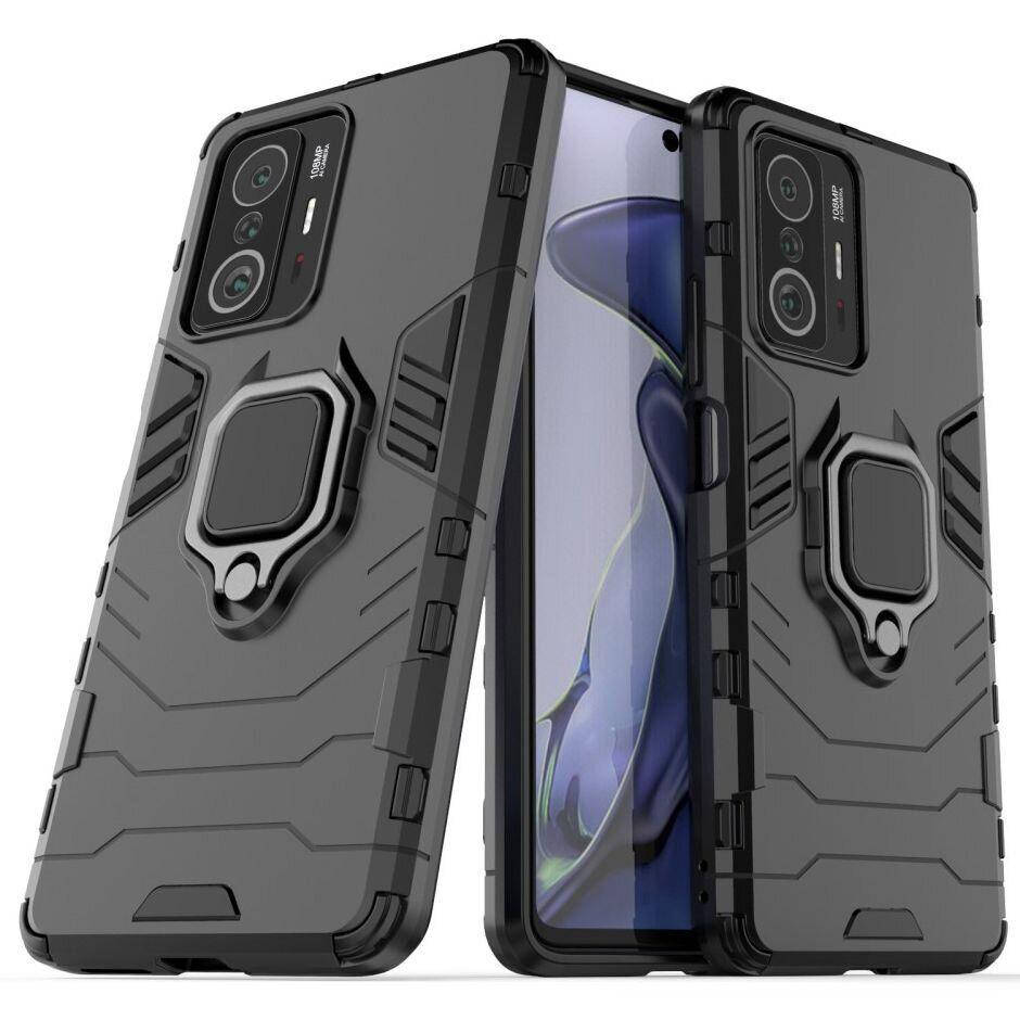 

Чехол Fiji Ring для Xiaomi 11T / 11T Pro бронированный бампер с кольцом черный