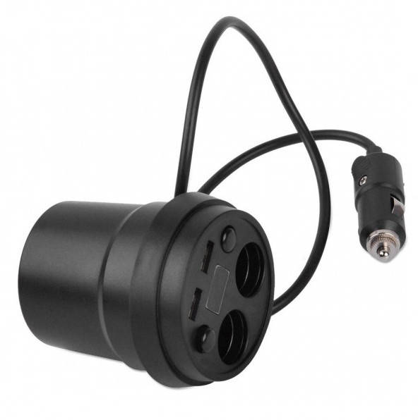 

Разветвитель прикуривателя Konnwei 12/24V на 2 выхода + 2 USB