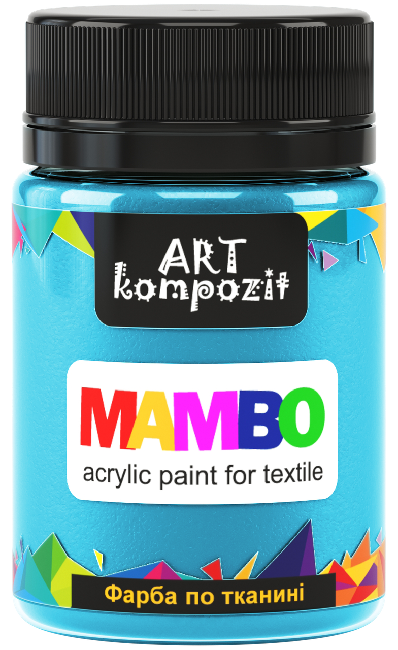 

Фарба по світлій та темній тканині БЛАКИТНИЙ, 50мл, MAMBO "ART Kompozit", Голубой
