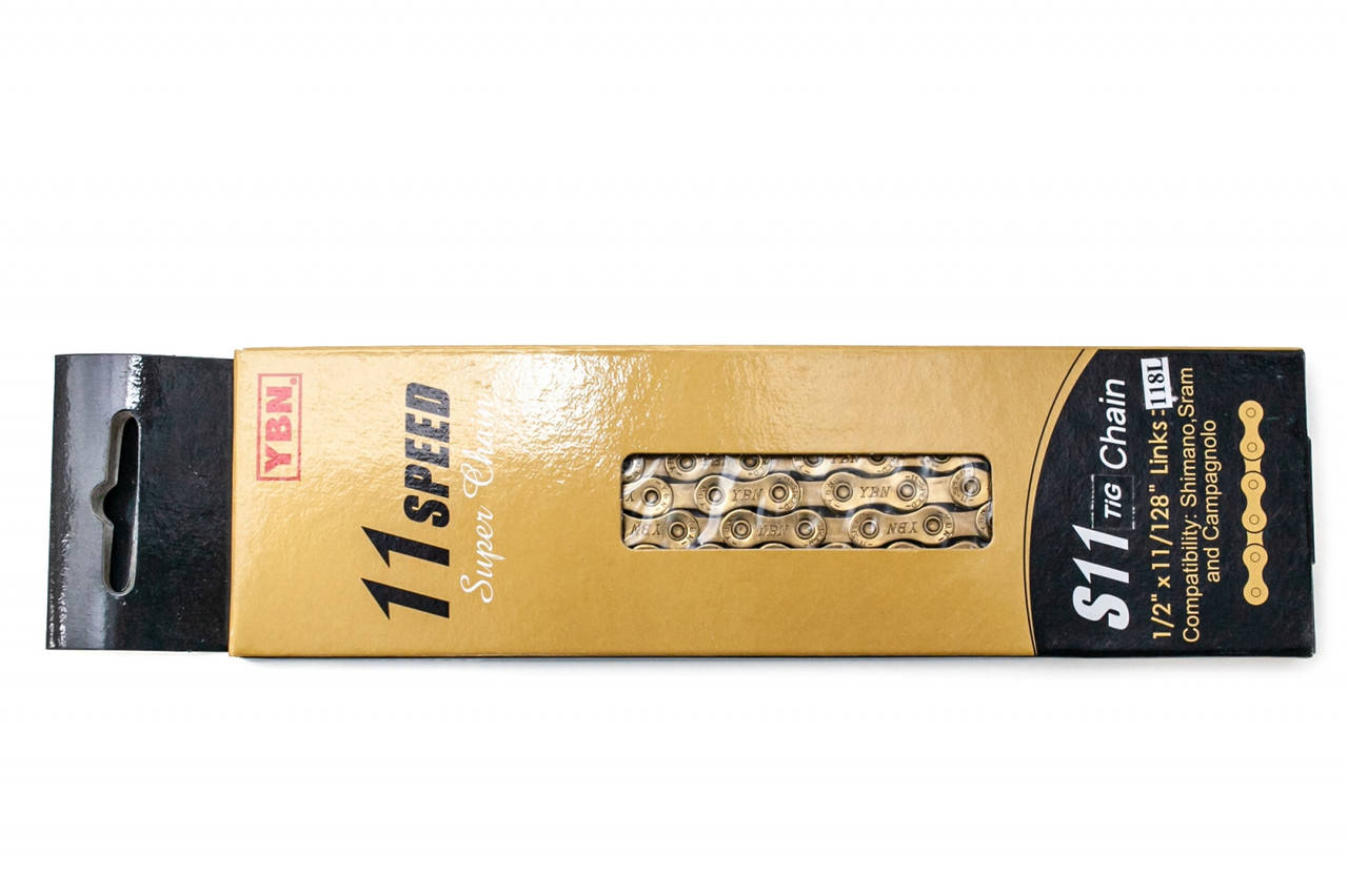 

Цепь для велосипеда YBN S11 ​Ti-N Gold (11 скоростей) с замком, золотая