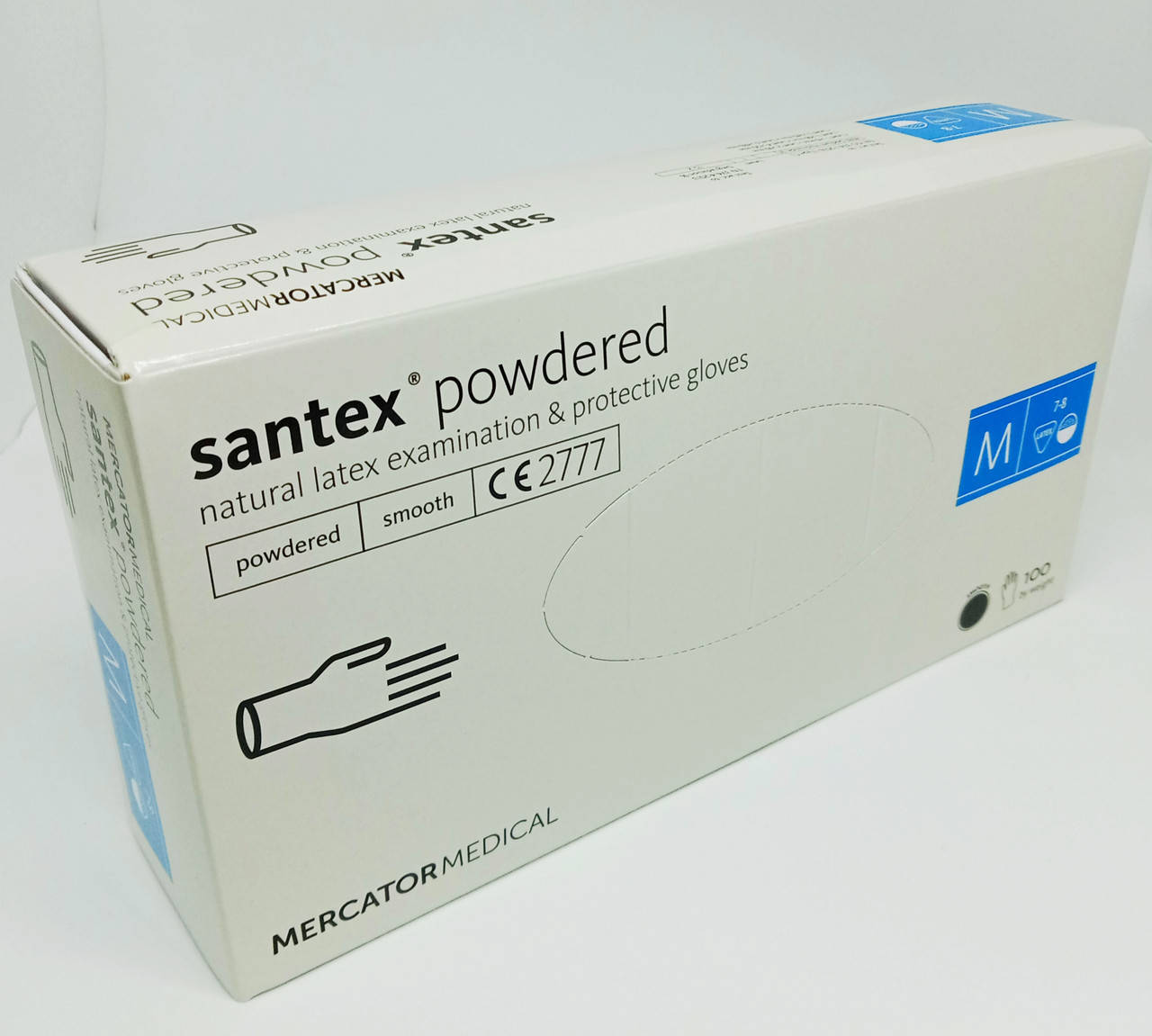 

Перчатки латексные опудренные  (SANTEX POWDERED)100шт/5,5г, Бежевый