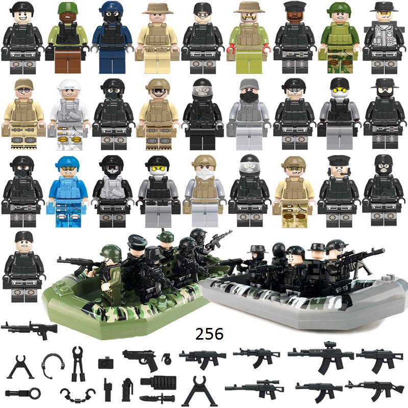

28 фигурок Лего военных и 2 лодки swat спецназовцы армия лего Lego BrickArms