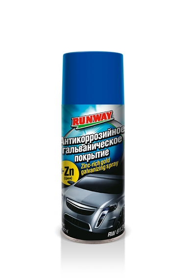 

Runway Антикоррозийное гальваническое покрытие Zinc-rich Gold Galvanizing Spray 450 мл RW6120, Серый