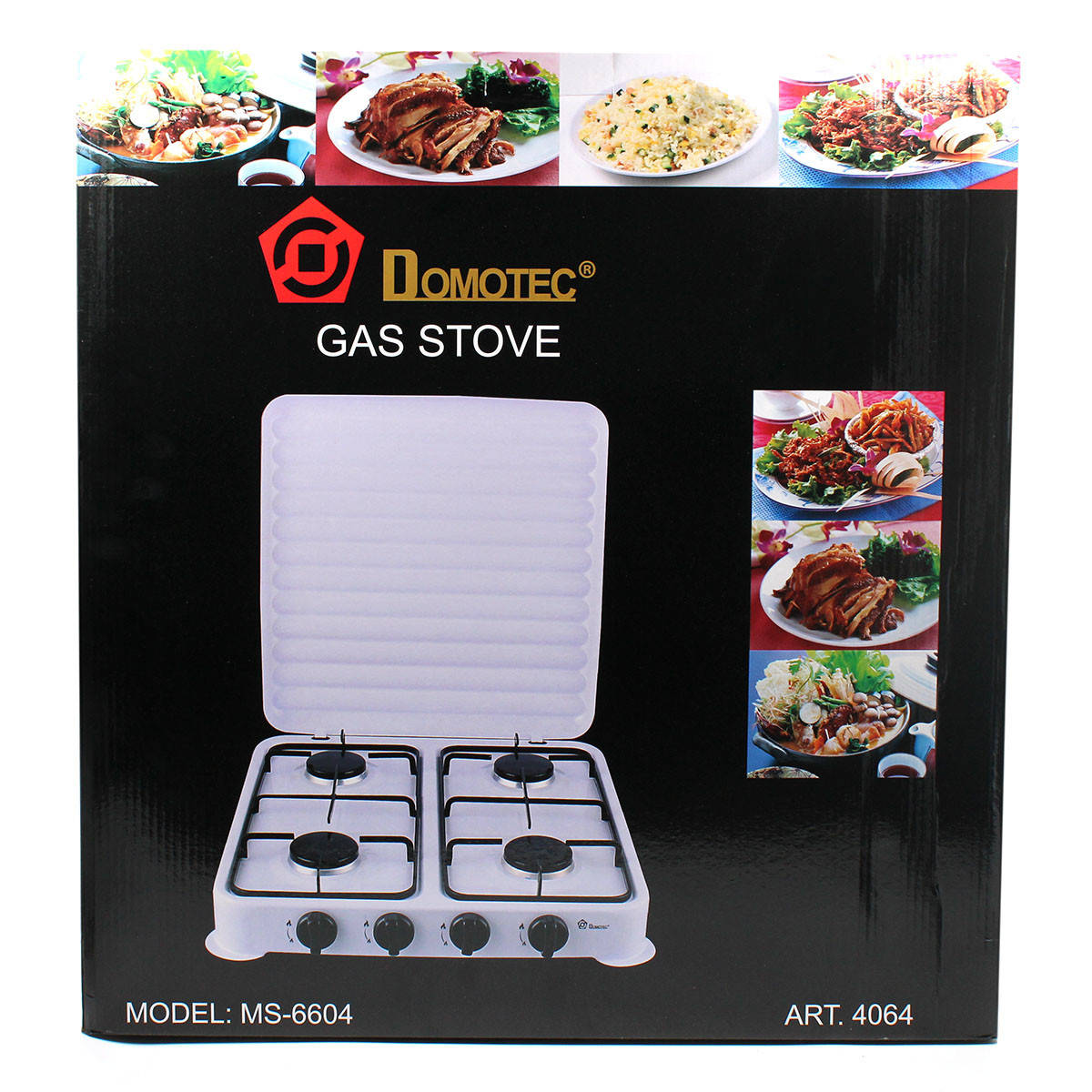 

Газовая плита/таганок Domotec MS-6604 (настольная, 4 конфорки, 4шт/ящ)