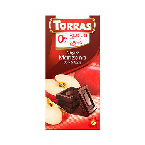 

Шоколад без сахара Torras черный с яблоком Испания 75г