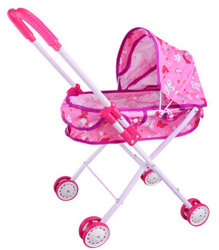 

Игрушка Коляска для кукол классическая розовая 826А, Розовый