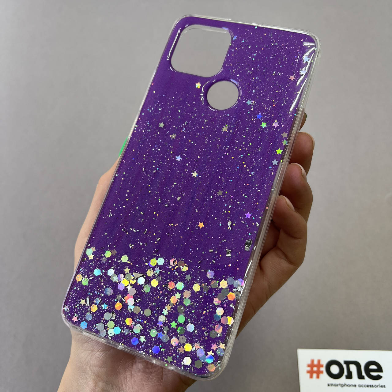

Чехол для Oppo A15 накладка блестящая со звездочками чехол на телефон оппо а15 фиолетовый R5U