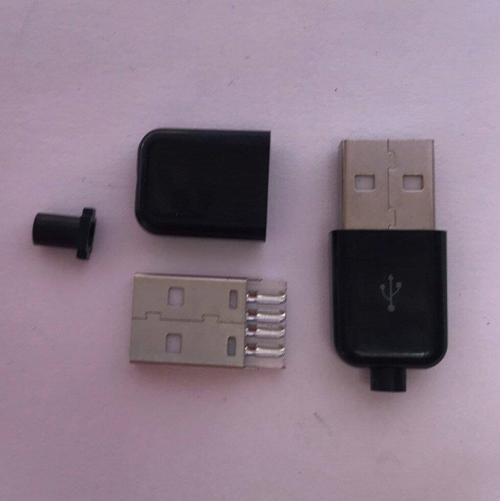 

Штекер USB A разборной с корпусом черный