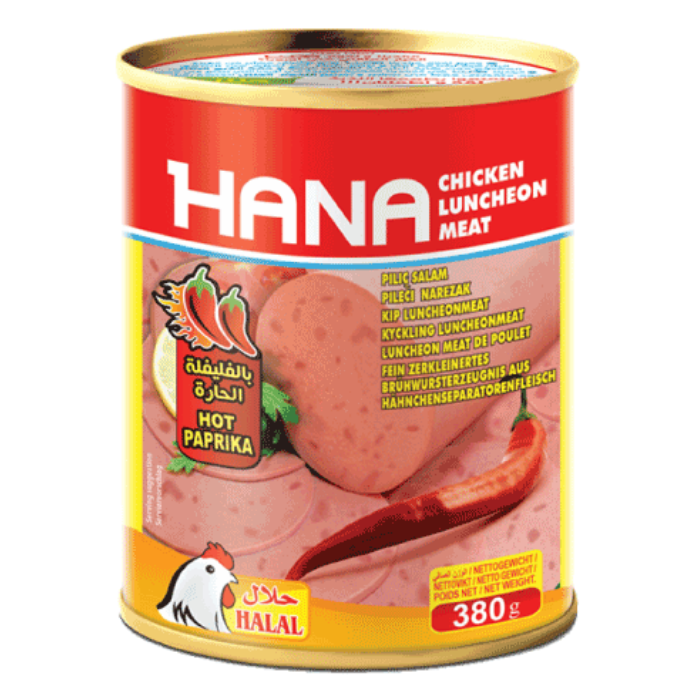 

Консерва куриная колбаса HANA с паприкой 380 г, 24шт/ящ