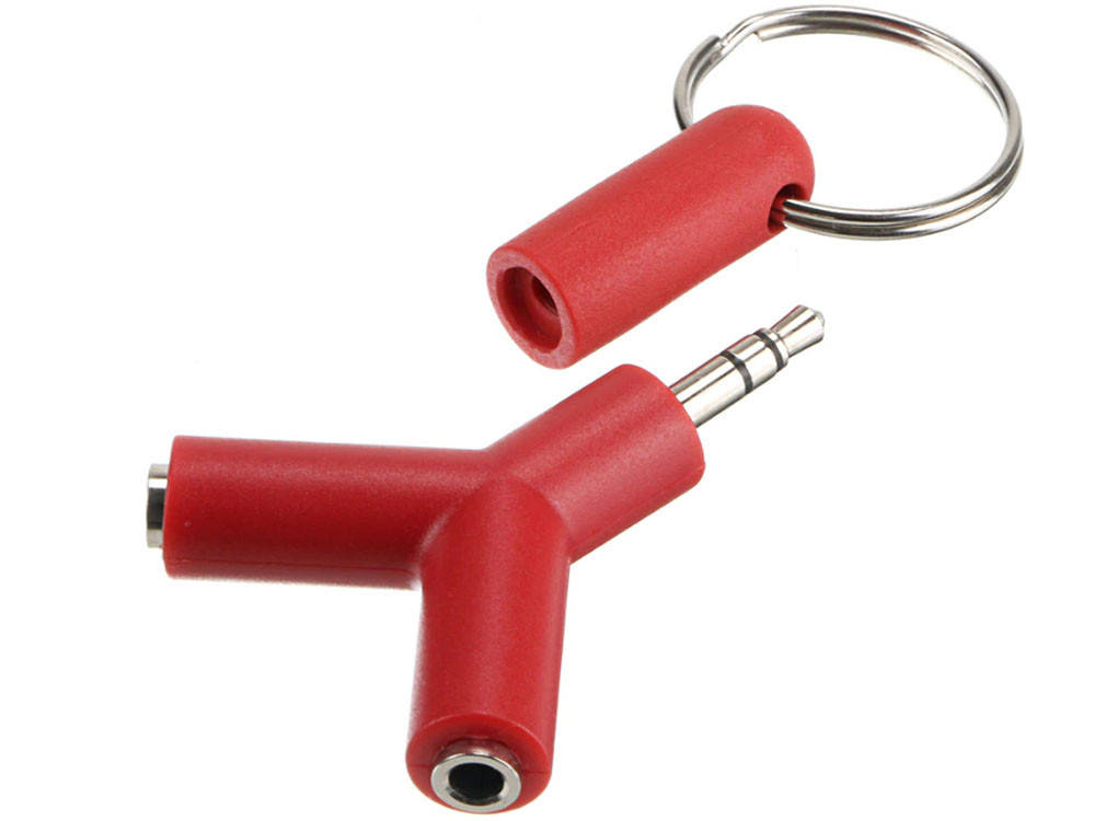 

Y разветвитель - переходник для наушников 3.5 мм Красный