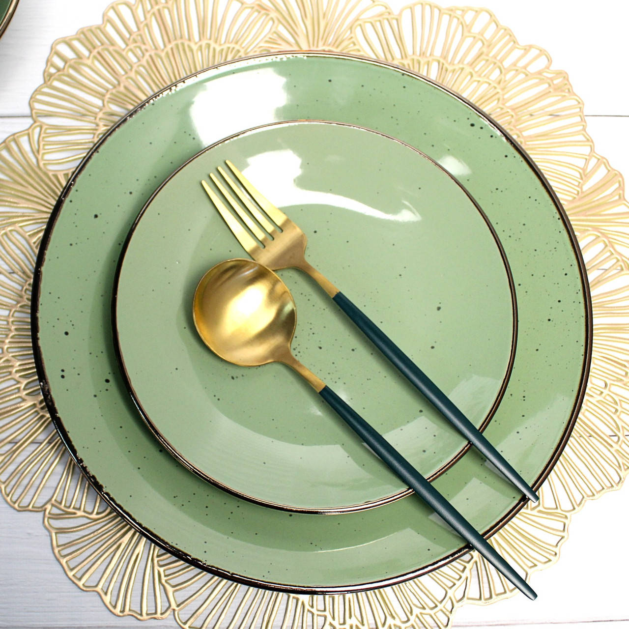 

Зелёная персональная тарелка 19 см Ardesto Bagheria Pastel Green, Зелёный