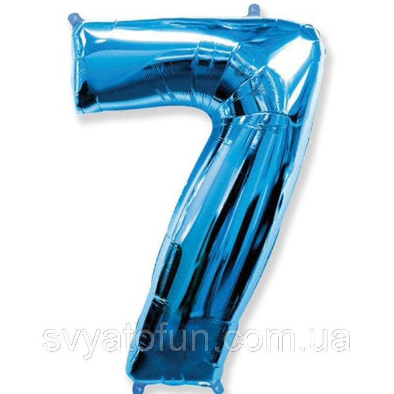 

Фольгированный шар цифра "7" синий 40" FlexMetal