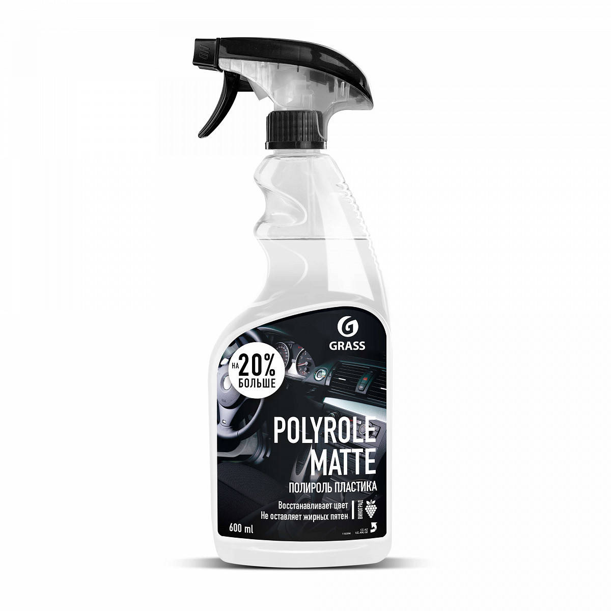 

Полироль-очиститель пластика Grass «Polyrole Matte» матовый блеск 600 мл.