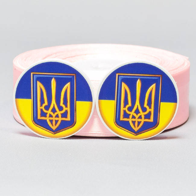 

Заготовка для значка круглая Тризуб и флаг, Белый