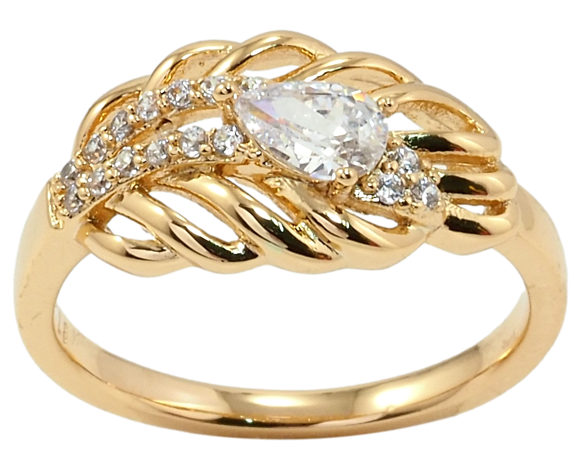 

Кольцо Xuping Позолота 18K "Перо с цирконием" р.16.5,17,18