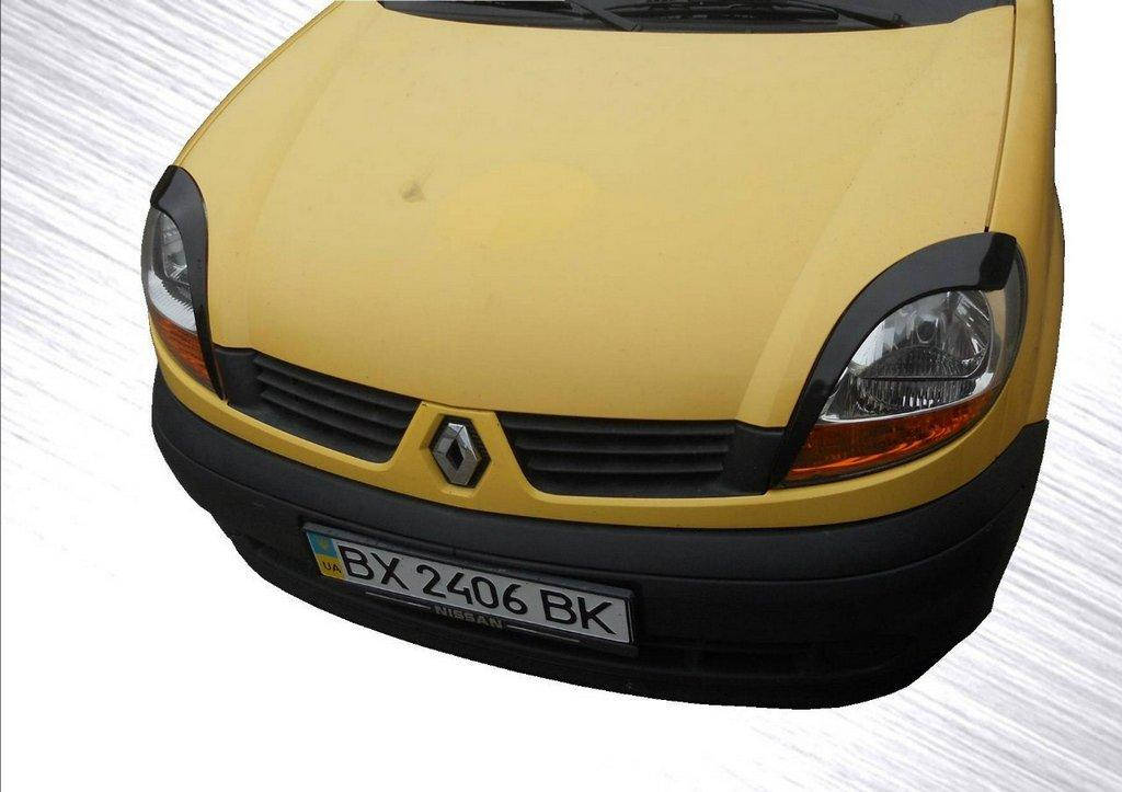 

Renault Kangoo 1998-2008 гг. Реснички (2 шт, Черный ABS) Черный глянец