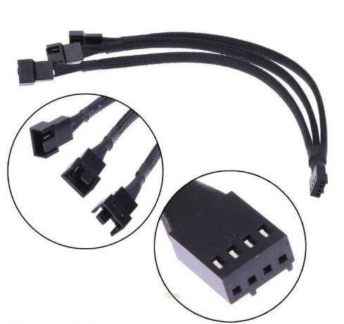 

Переходник питания 1 на 3 кулера 26 см 4 pin fan hub вентилятор cooler