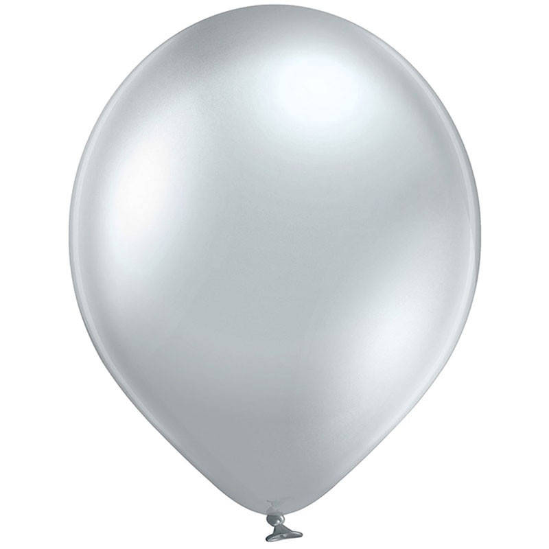 

Латексные шарики 12" хром Glossy Silver В105/601 серебристый 25шт/уп BelBal