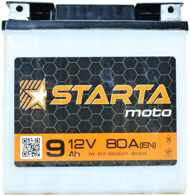 

Аккумулятор мото 12v 9Ah 80А Starta под болт (сухозаряженный без электролита)