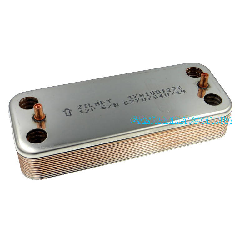 

Теплообменник ГВС Zilmet 12 пластин 17B1901226 ARISTON UNO 995945 A